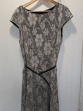 Anne Klein Black & White Floral Lined Dress